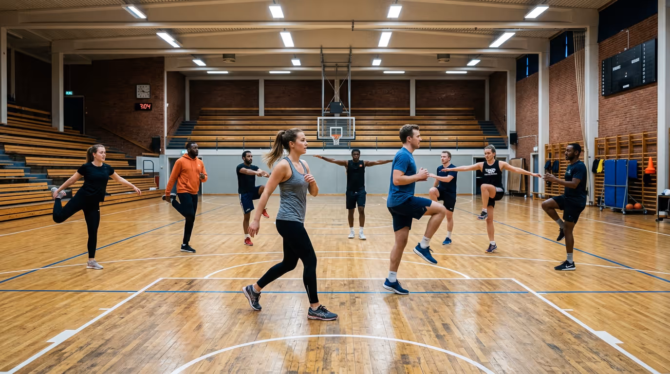 Csapattipp – bemelegítés rutin – illusztráció